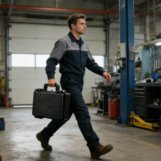 Transportkoffer für Geräte aus Kunststoff